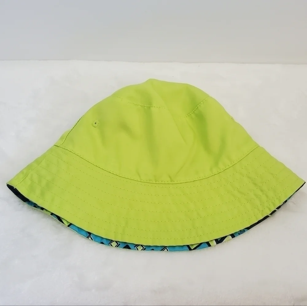 UVSkinz Neon Yellow Green Navy Blue Tourquise Aztec Reversible Toddler Sun Hat